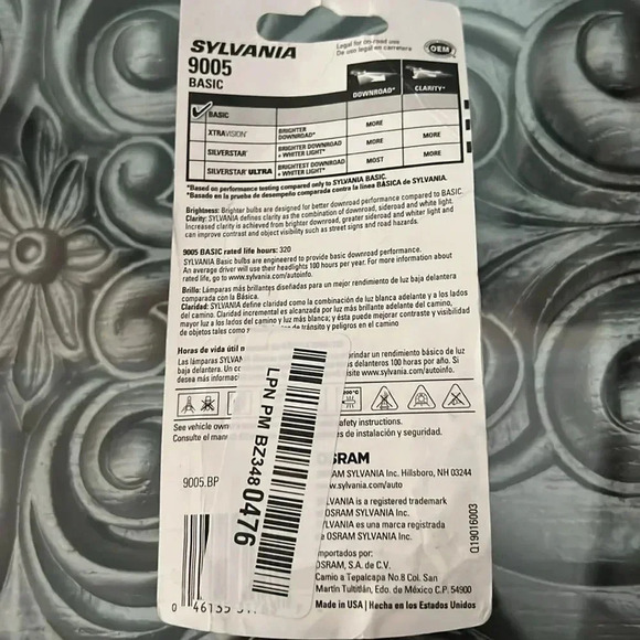 Sylvania 9005 basic halogen lamp bulb - Picture 6 of 6